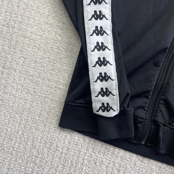 Kappa Black Track Jacket Omini Logo Tape Full Zip Retro Sportswear Women’s Sz S - Picture 2 of 14